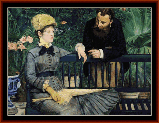 In the Conservatory, 1879 - Edouard Manet cross stitch pattern