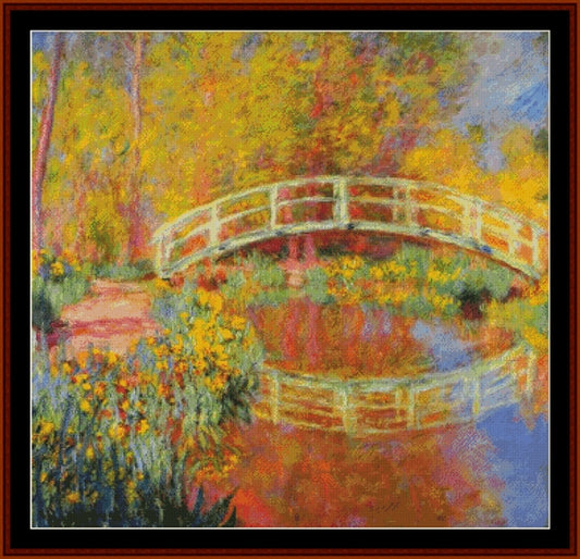 Bridge in Monet's Garden - Claude Monet pdf cross stitch pattern