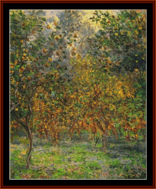 Under the Lemon Trees - Claude Monet pdf cross stitch pattern