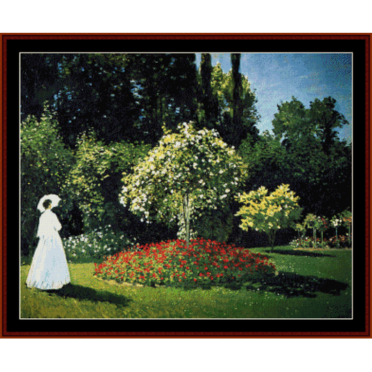 Woman in Garden - Monet cross stitch pattern