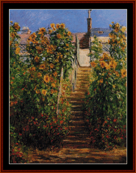 The Steps at Vetheuil II - Monet cross stitch pattern