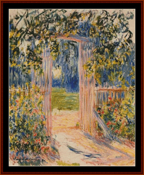 The Garden Gate - Claude Monet pdf cross stitch pattern