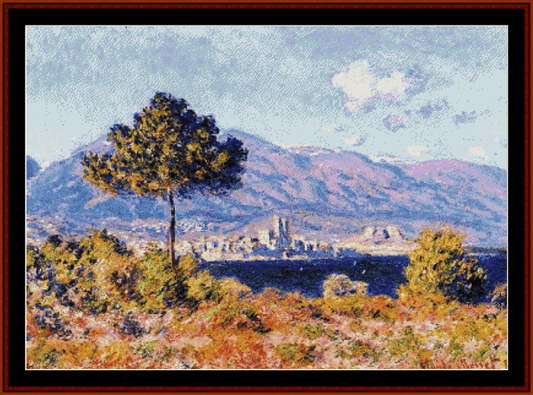 View of Antibes - Claude Monet pdf cross stitch pattern