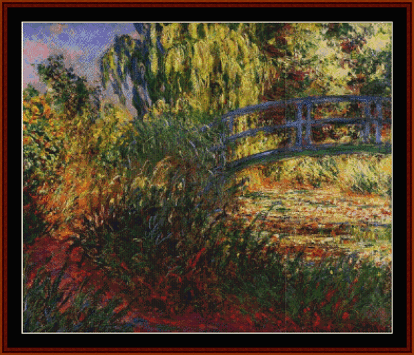 The Japanese Bridge, 1900 - Monet cross stitch pattern