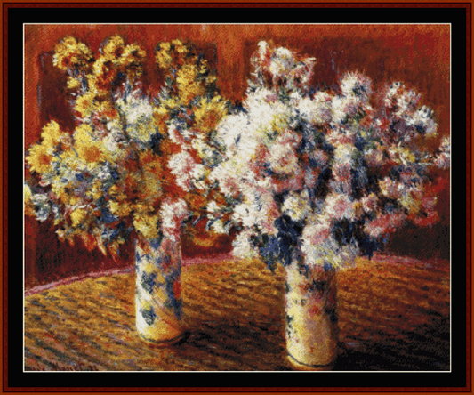 Vase with Chrysanthemums - Monet cross stitch pattern