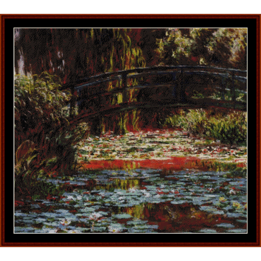 Japanese Bridge IV - Claude Monet cross stitch pattern