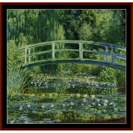The Japanese Bridge, 1899 - Monet cross stitch pattern