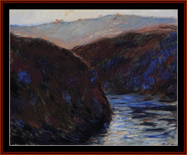 The Creuse Valley, Evening Effect - Monet cross stitch pattern