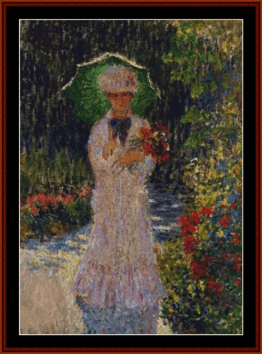 Camille with Parasol - Monet cross stitch pattern