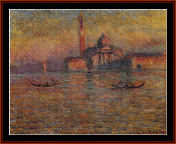 San Giorgio Maggiore, 1908 - Monet pdf cross stitch pattern