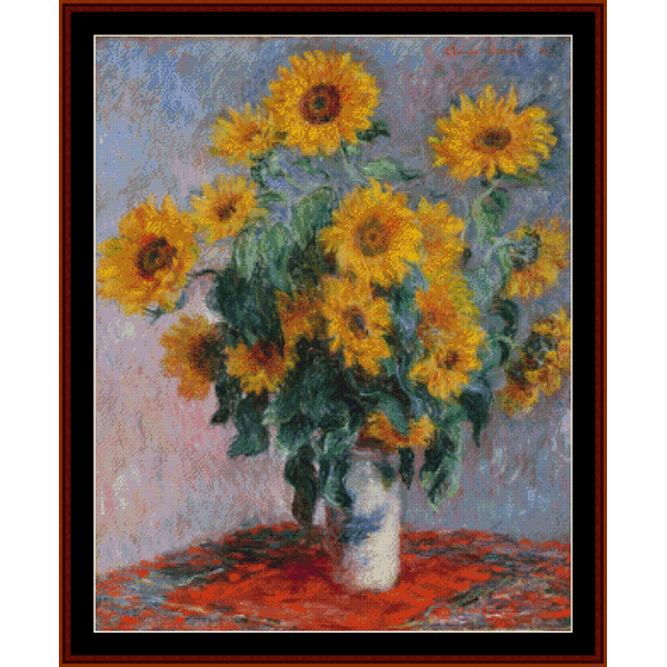 Bouquet of Sunflowers cross stitch pattern