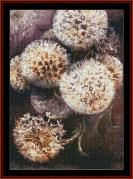 Dandelions - Claude Monet pdf cross stitch pattern