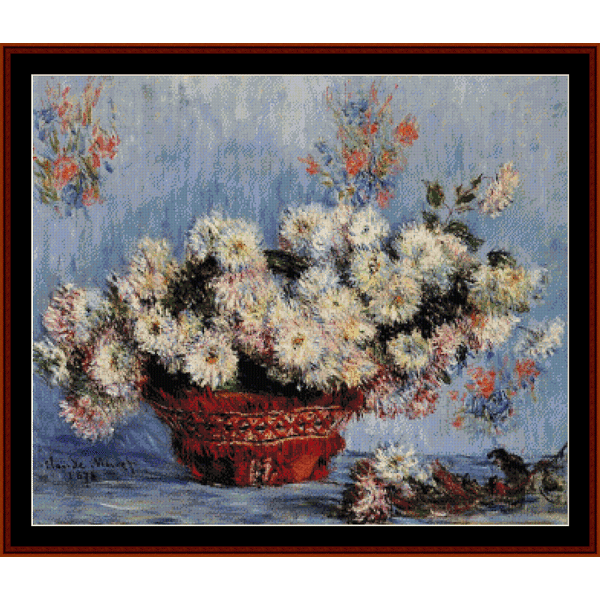 Basket of Chrysanthemums, 1878 - Monet cross stitch pattern