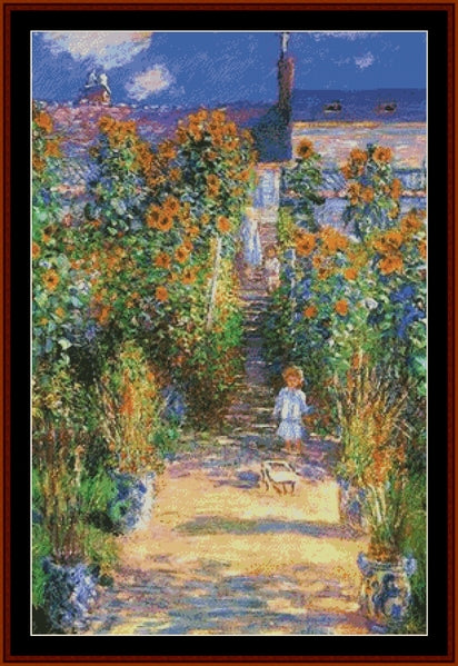Artists Garden at Vetheuil - Claude Monet pdf cross stitch pattern