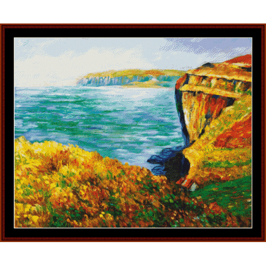 Cliff at Varengeville - Monet cross stitch pattern