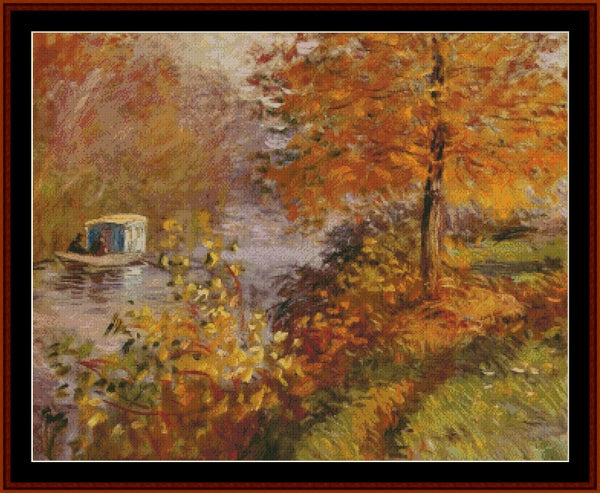 Studio Boat, 1896 – Claude Monet pdf cross stitch pattern