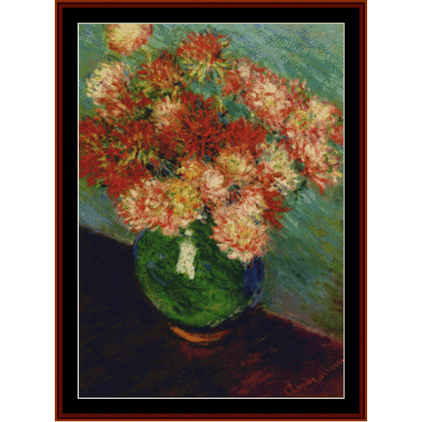 Vase with Chrysanthemums II - Monet cross stitch pattern