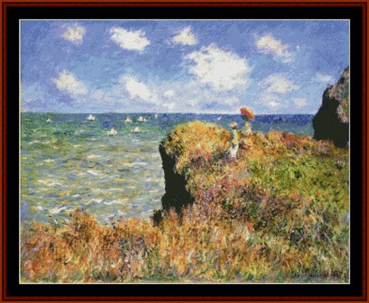 Walk at Pourville - Claude Monet pdf cross stitch pattern