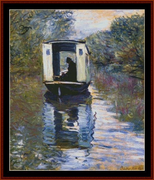 The Studio Boat - Claude Monet pdf cross stitch pattern