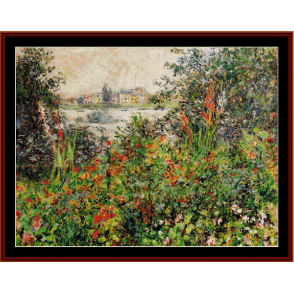 Flowers at Vetheuil - Monet cross stitch pattern