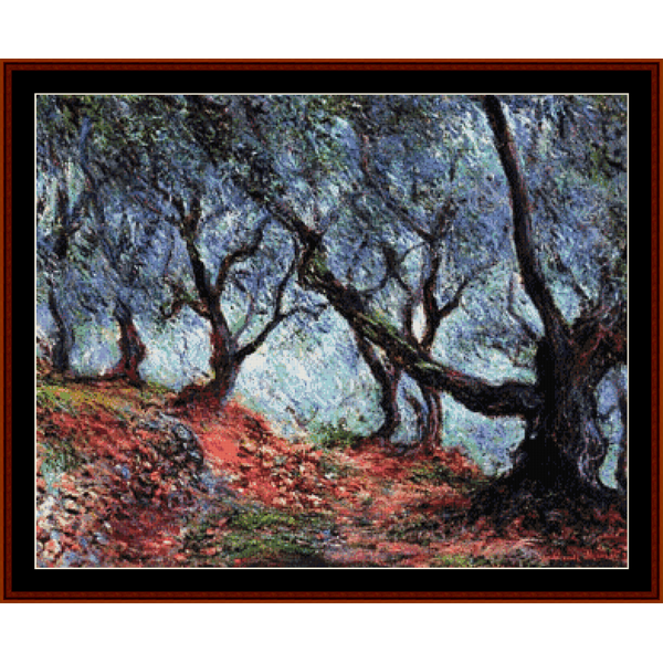 Olive Trees in Bordighera - Monet cross stitch pattern