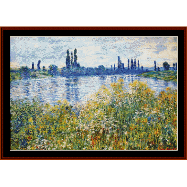 Flowers Along the Seine - Monet cross stitch pattern