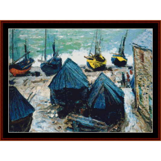 Boats on the Beach - Monet cross stitch pattern