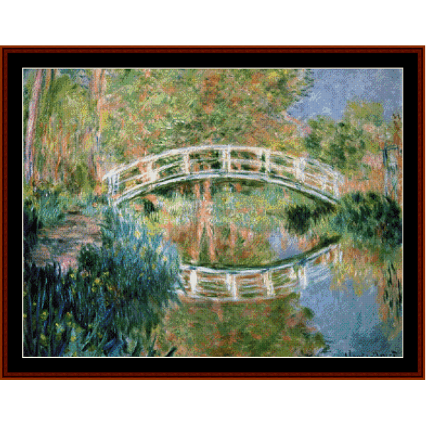 Japanese Bridge VI - Monet cross stitch pattern