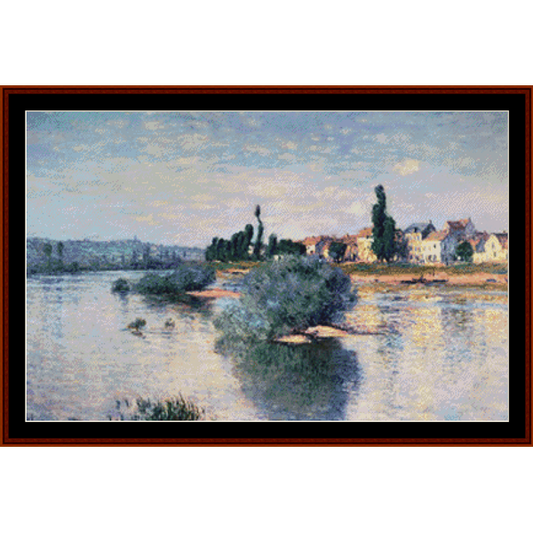 The Seine at Lavacourt - Monet cross stitch pattern