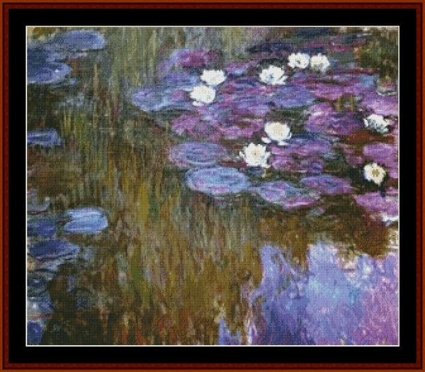 Waterlilies 11 - Claude Monet pdf cross stitch pattern