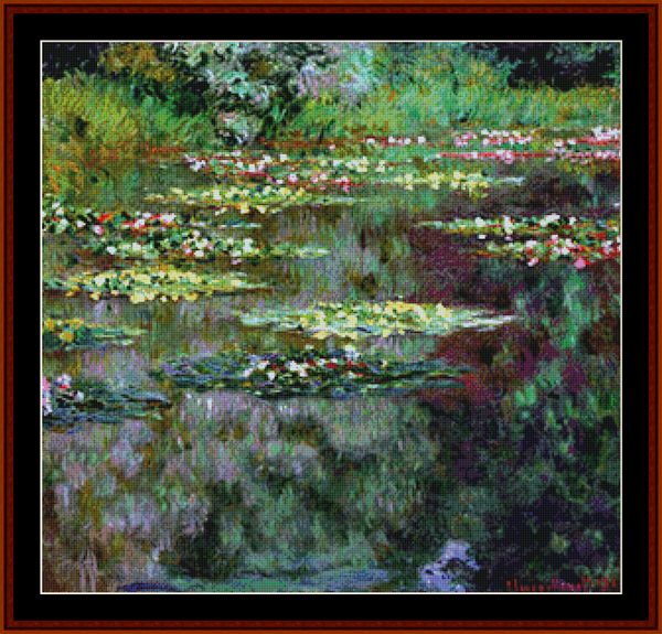 Waterlilies 13 - Monet cross stitch pattern