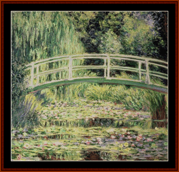 Japanese Bridge VII - Monet pdf cross stitch pattern
