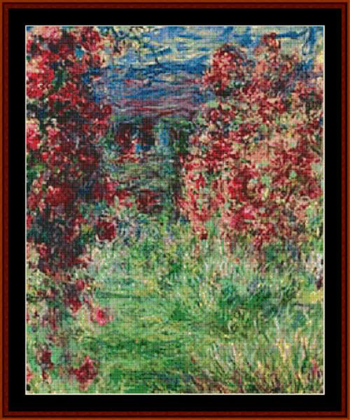 House at Giverny Under the Roses - Monet cross stitch pattern