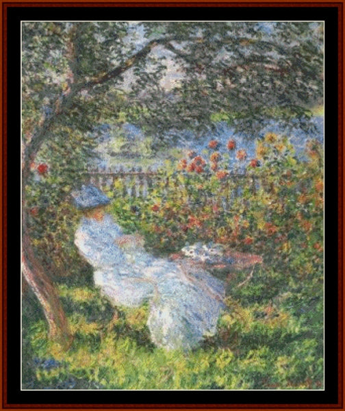 Alice in the Garden - Claude Monet pdf cross stitch pattern