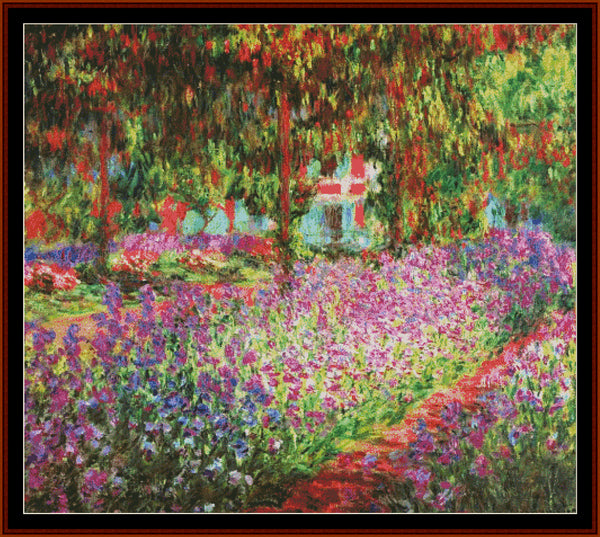 Artists Garden at Giverny, Large - Claude Monet pdf cross stitch pattern