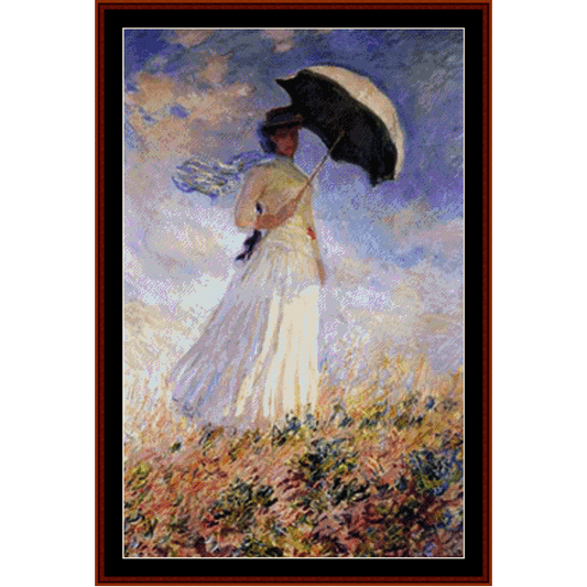 Woman with Parasol - Monet cross stitch pattern