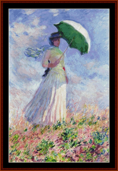 Woman with Parasol - Monet cross stitch pattern