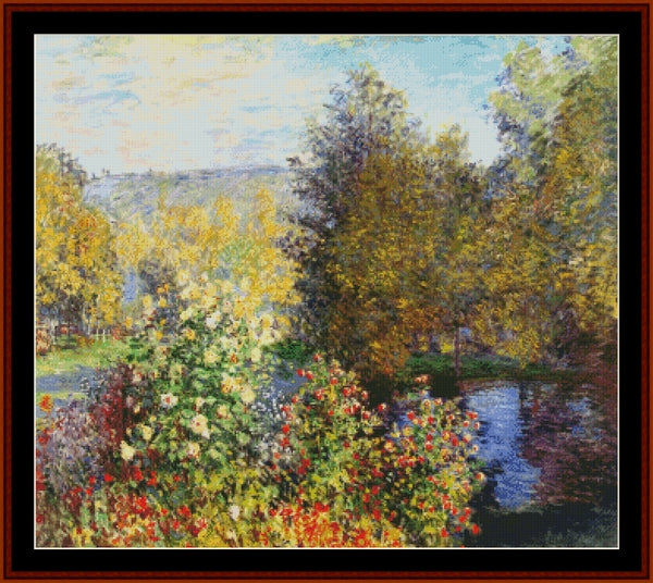 Garden at Montgeron - Claude Monet pdf cross stitch pattern