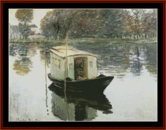 Boat Studio - Claude Monet pdf cross stitch pattern