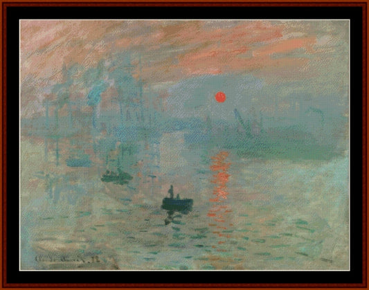 Impression, Sunrise - Claude Monet pdf cross stitch pattern