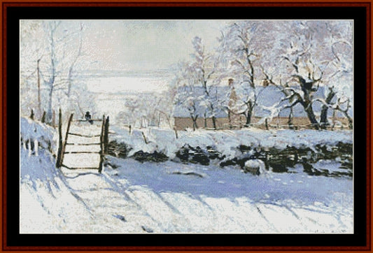 Magpie - Claude Monet pdf cross stitch pattern