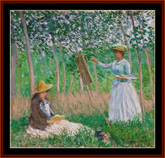 In the Woods - Claude Monet pdf cross stitch pattern