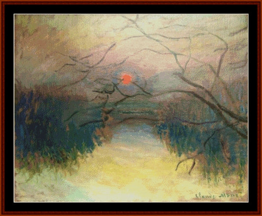 Sunset - Claude Monet pdf cross stitch pattern