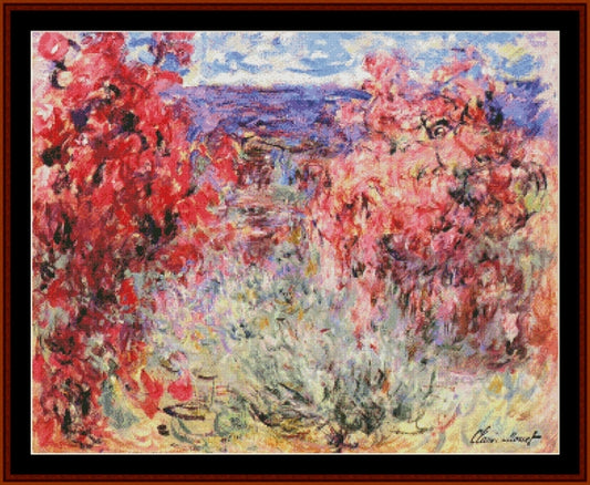 Flowering Trees Near the Coast - Claude Monet pdf cross stitch pattern