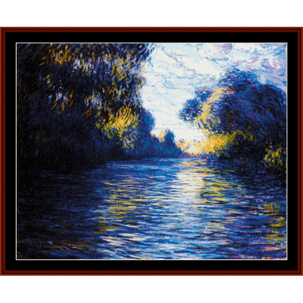 Morning on the Seine - Monet cross stitch pattern