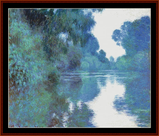 Morning on the Seine - Claude Monet pdf cross stitch pattern