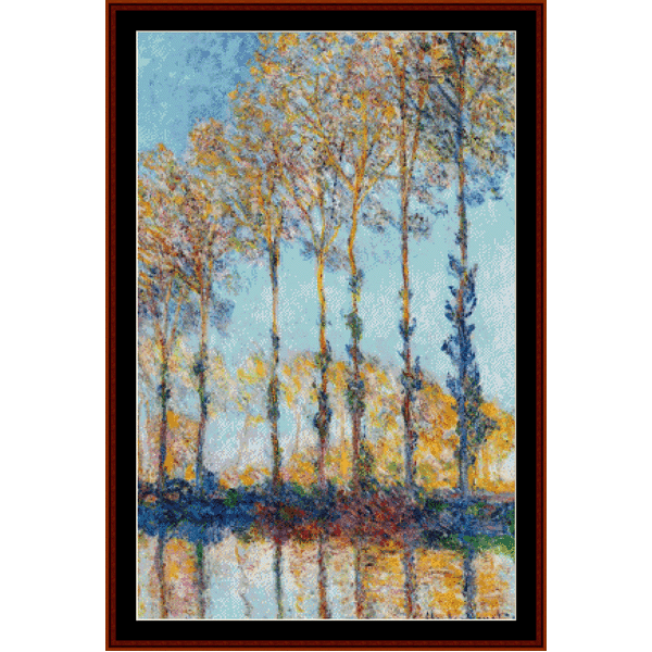 Poplars II - Monet cross stitch pattern
