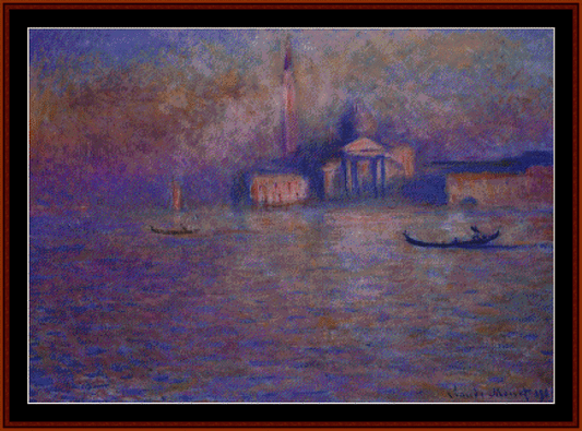 San Giorgio Maggiore - Claude Monet pdf cross stitch pattern