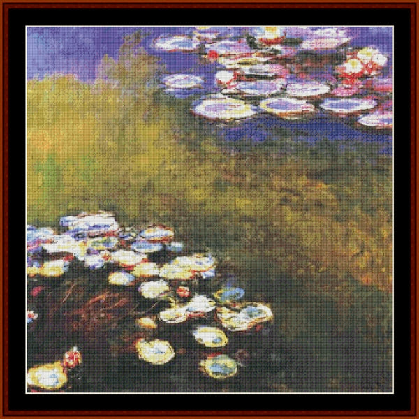 Waterlilies II - Claude Monet pdf cross stitch pattern