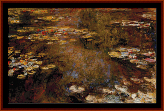 The Waterlily Pond II - Claude Monet pdf cross stitch pattern